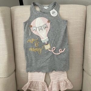 Mud Pie Up & Away Tunic Capri Set Sz 5T Brand New